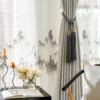 Zen bamboo curtain with high-density weave and privacy texture. Close-up of bamboo texture drapes with soft daylight filtering. Minimalist privacy curtain in textured high-density fabric. High-density bamboo pattern curtain detail.