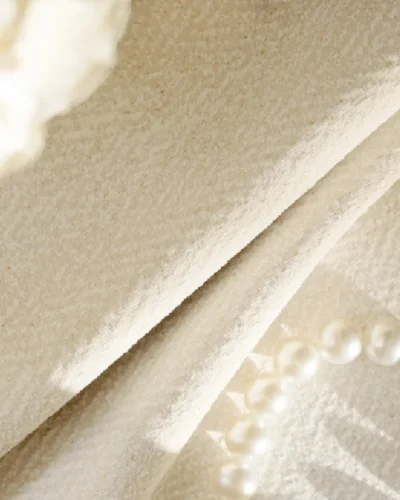 Herringbone texture curtain with soft minimalist drape