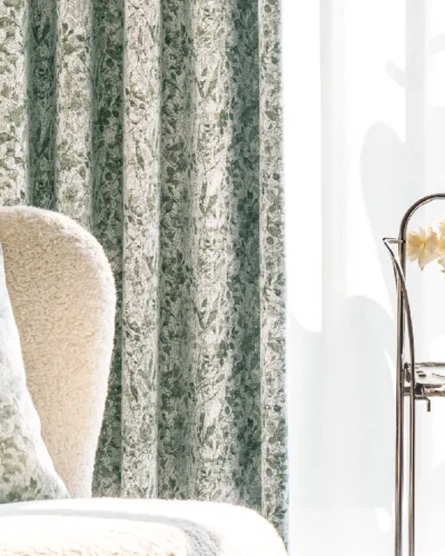 Botanic texture curtain for Japandi interiors