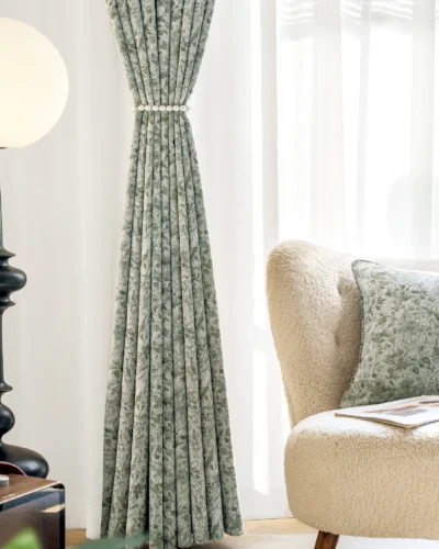 Herringbone Texture Curtain – Minimalist Drapes for Japandi Interiors