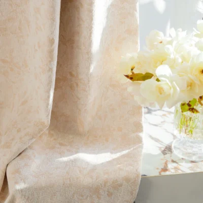 Botanic texture curtain for Japandi interiors