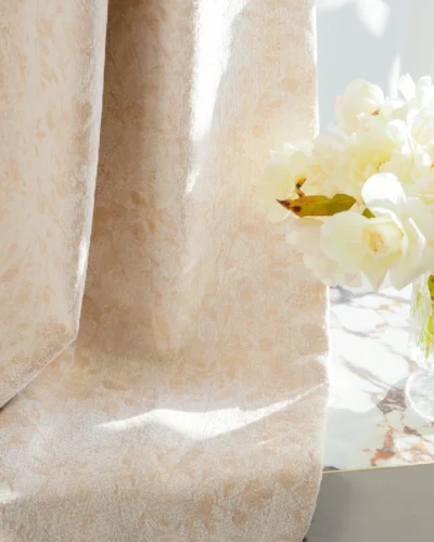 Botanic texture curtain for Japandi interiors