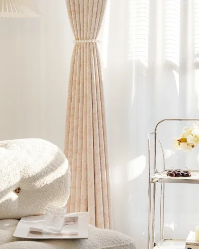 Herringbone Texture Curtain – Minimalist Drapes for Japandi Interiors