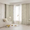 Playful Construction Curtain with Trucks and Forklifts for Boys’ Room