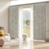 Whisper Glow Curtain in full window setting, featuring classic plaid jacquard design and soft light filtering effect