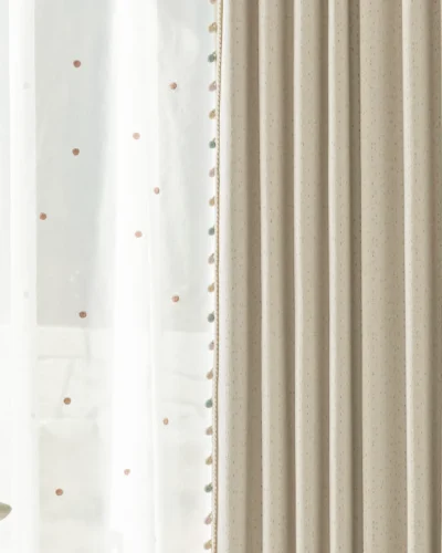 Sky Glaze Curtain with embroidered sheer layer and jacquard outer curtain for soft light and privacy
