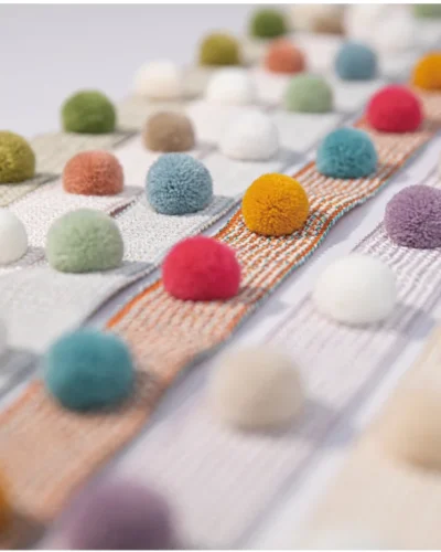 Multiple Eden Pom Fringe Color Variants in Row – Pom Pom Trim Color Swatch Overview