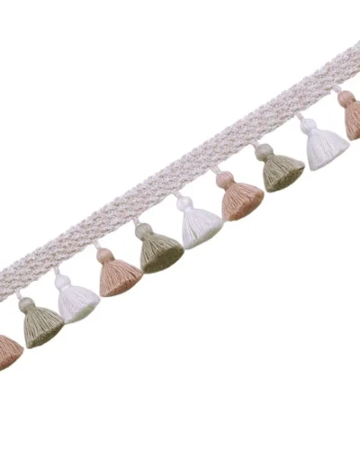 Blush, taupe, and ivory tassel curtain trim – Eden Garden Fringe by Lemonhone