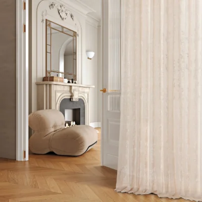 Floral lace sheer curtain