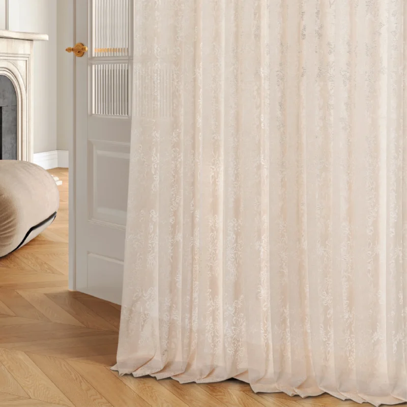 Floral lace sheer curtain