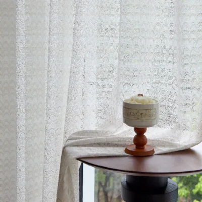 Light jacquard sheer curtain with ripple-like texture and soft drape