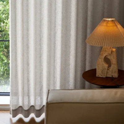 Wavy edge sheer jacquard curtain with elegant drape and soft filtering