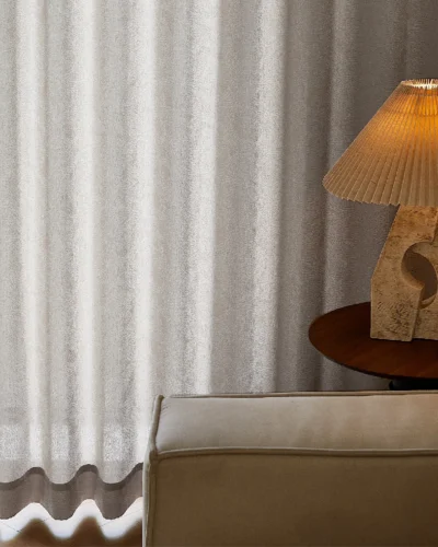 Wavy edge sheer jacquard curtain with elegant drape and soft filtering