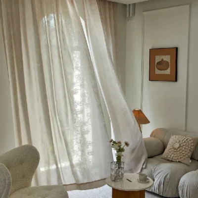 Opal Floral Curtain with soft jacquard sheer texture