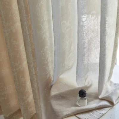 Floral sheer curtain with soft light filtering and elegant folds
