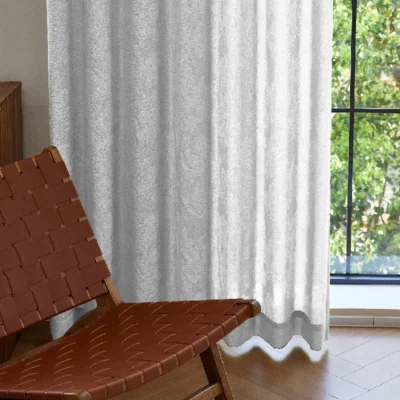 Dual veil jacquard curtain with layered sheer design and privacy