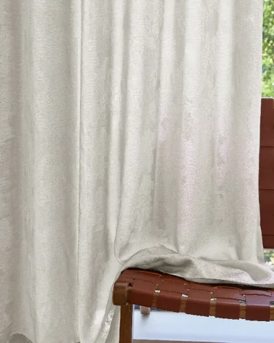 Dual veil jacquard curtain with layered sheer design and soft wave folds