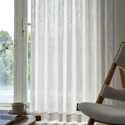 Botanic Veil Curtain – Jacquard Sheer Panel for Soft Light Filtering