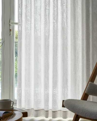 Botanic Veil Curtain – Jacquard Sheer Panel for Soft Light Filtering