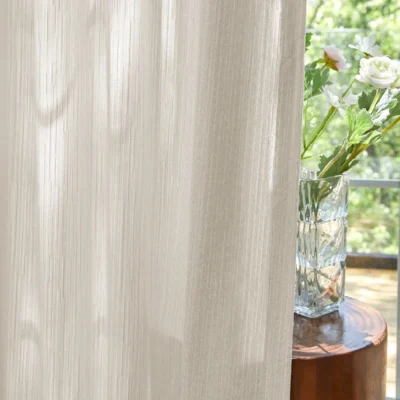 Cloud Veil Curtain – Beige Chenille Sheer for Soft Light and Privacy