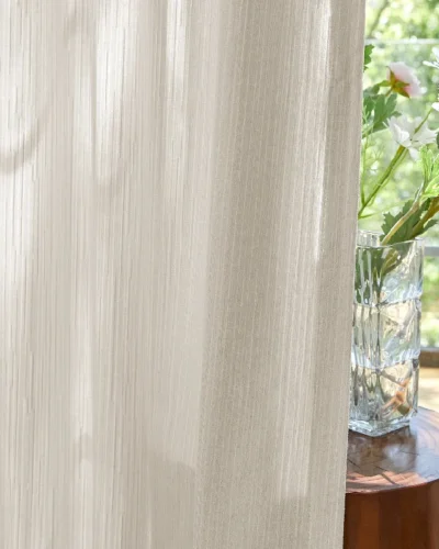 Cloud Veil Curtain – Beige Chenille Sheer for Soft Light and Privacy