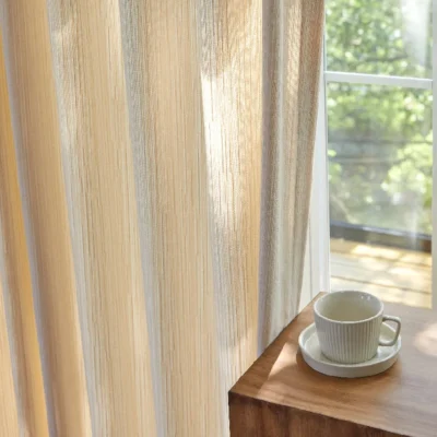 Cloud Veil Curtain – Light Yellow Chenille Sheer Curtain for Soft Glow