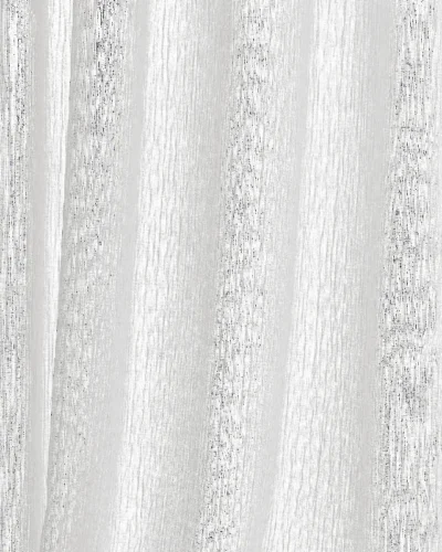 White chenille sheer curtain with soft texture and natural light filtering
