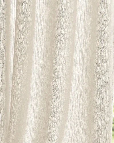 Ivory chenille sheer curtain with soft texture and natural light filtering