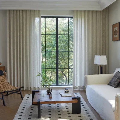 Zen bamboo sheer curtain with jacquard texture