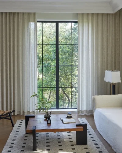 Zen bamboo sheer curtain with jacquard texture