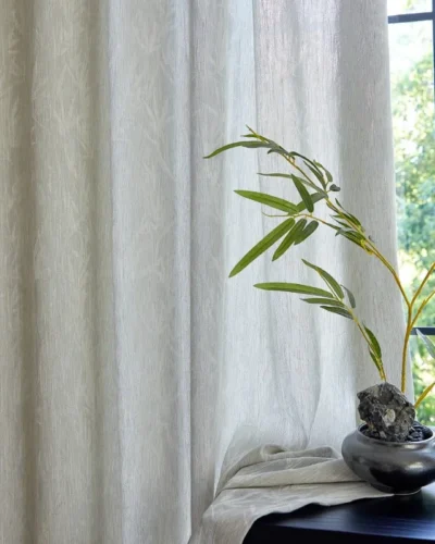 Zen bamboo sheer curtain with jacquard texture