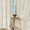 sheer floral lace curtain – vintage lace curtain by Lemonhone
