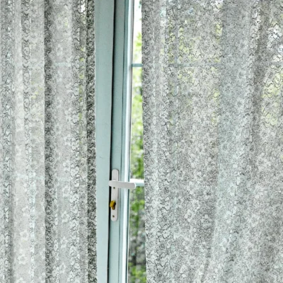 Scales Whisper Curtain – Full Window View of Sheer Jacquard