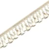 French-style curtain tassel trim in cream and gold with decorative fringe