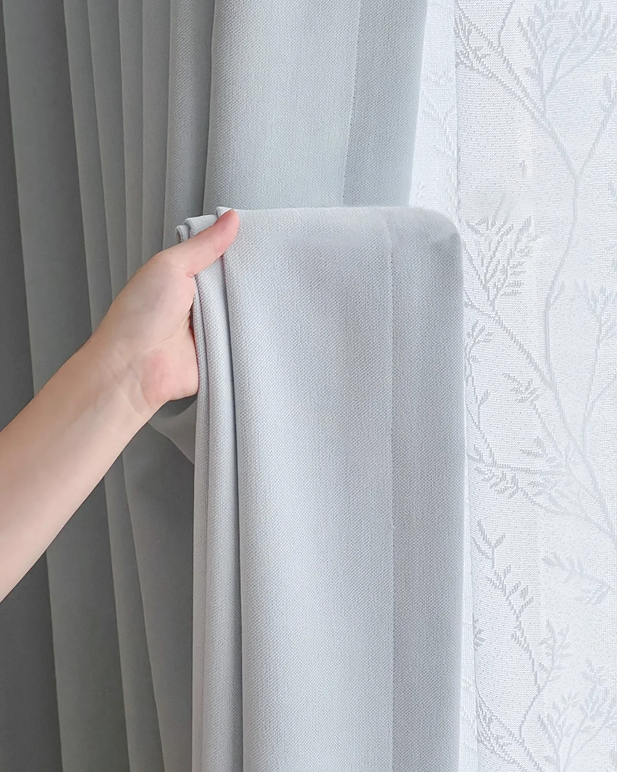 Blue blackout curtains in mist blue – Mist Blue Whisper by Lemonho