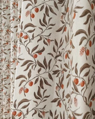 botanical jacquard curtains – Autumn Berry vine and berry pattern fabric