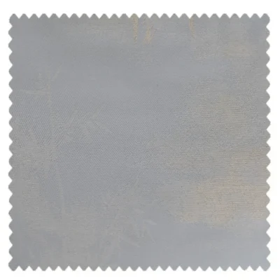 Swatch sample of Zen Bamboo Curtain featuring a high-density woven texture with subtle bamboo motifs in soft gray tones.