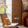 Zen Bamboo Curtain styled in a natural wood interior with warm daylight