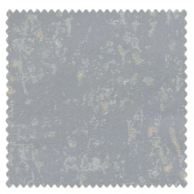 High-precision gilded texture curtain fabric sample in metallic gray with soft golden sheen.