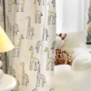 Giraffe curtain with playful animal print for nursery or toddler room