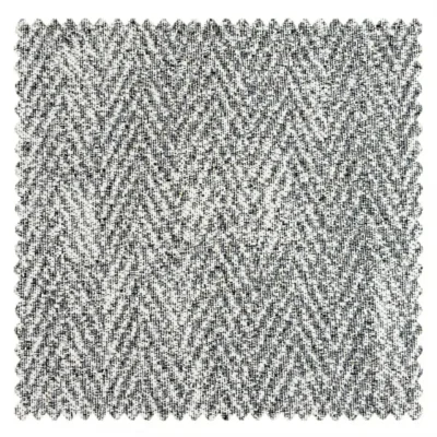 Dark grey herringbone curtain fabric swatch with textured weave
