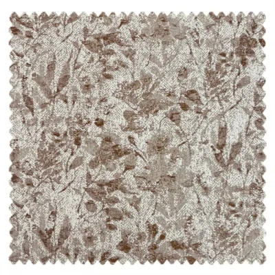 Botanic texture jacquard curtain fabric sample with nature-inspired leafy weave