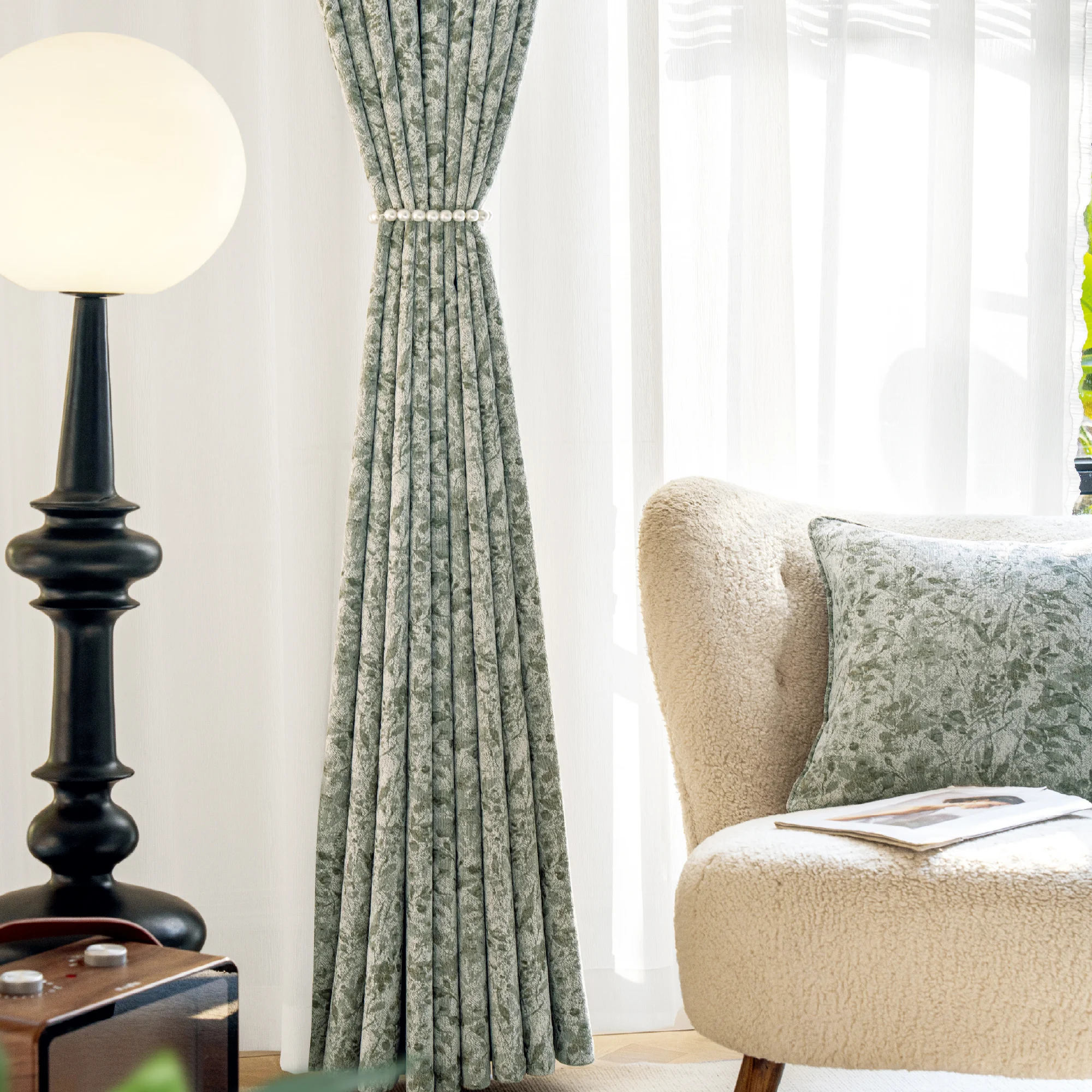 Herringbone Texture Curtain – Minimalist Drapes for Japandi Interiors