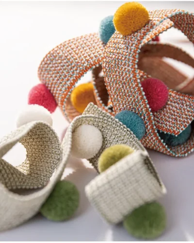 Assorted Eden Pom Fringe Trims in Multiple Colors – Decorative Pom Pom Trims on Woven Bands