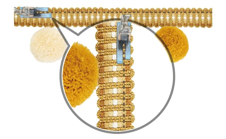 Cloud Dream Pom Pom Fringe – Installation Detail Close-Up