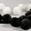 Velvet pom pom trim in black and white by Miss COCO