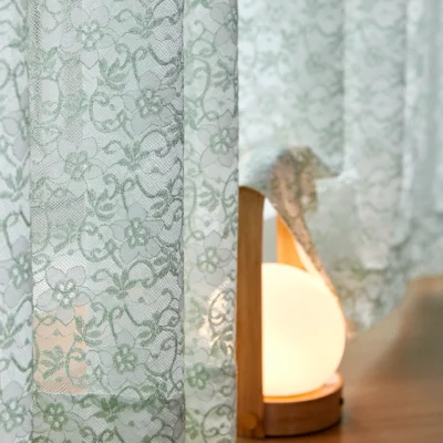 Sheer floral lace curtain with vintage flower design by Lemonhone