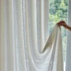 Echo Leaf curtain with double-layered jacquard voile fabric