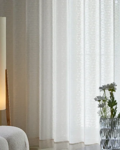 Echo Leaf Curtain – Layered Jacquard Voile