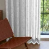 Dual veil jacquard curtain with layered sheer design and privacy